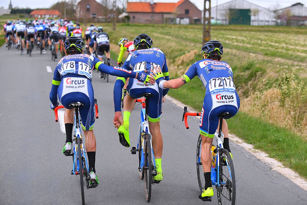 Wanty-groupe Gobert's Guillaume Van Keirsbulck, Kenny Dehaes and Jerome Baugnies