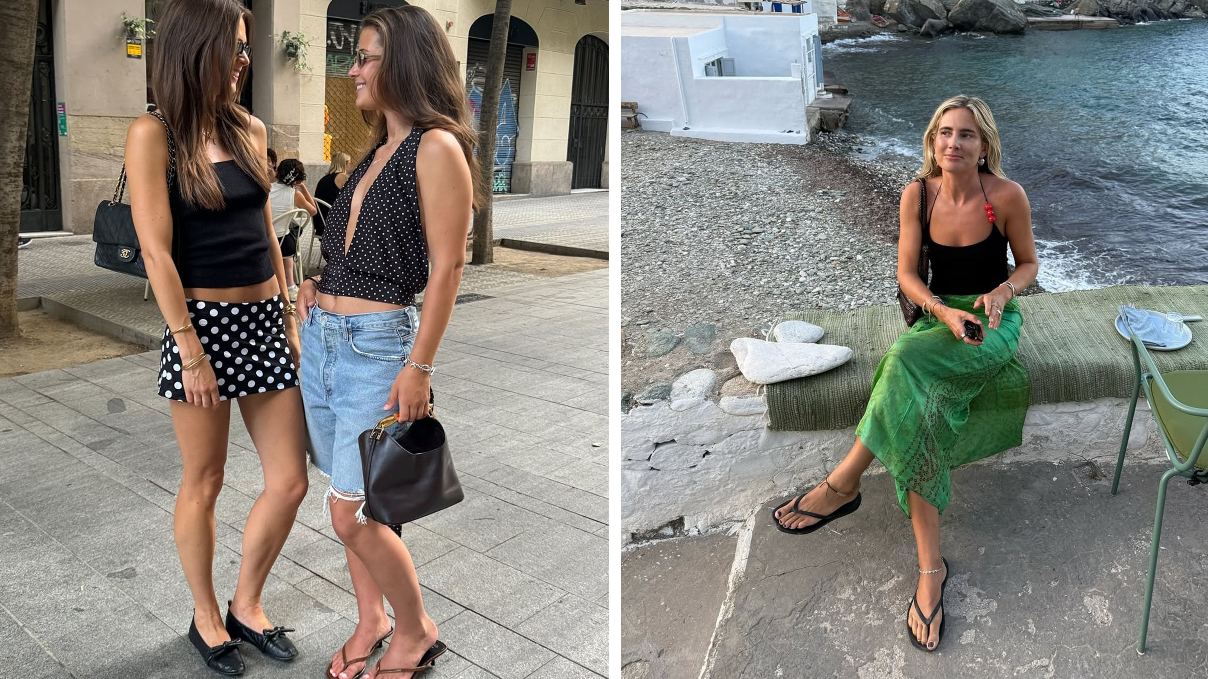 Women in summer outfits in Europe
