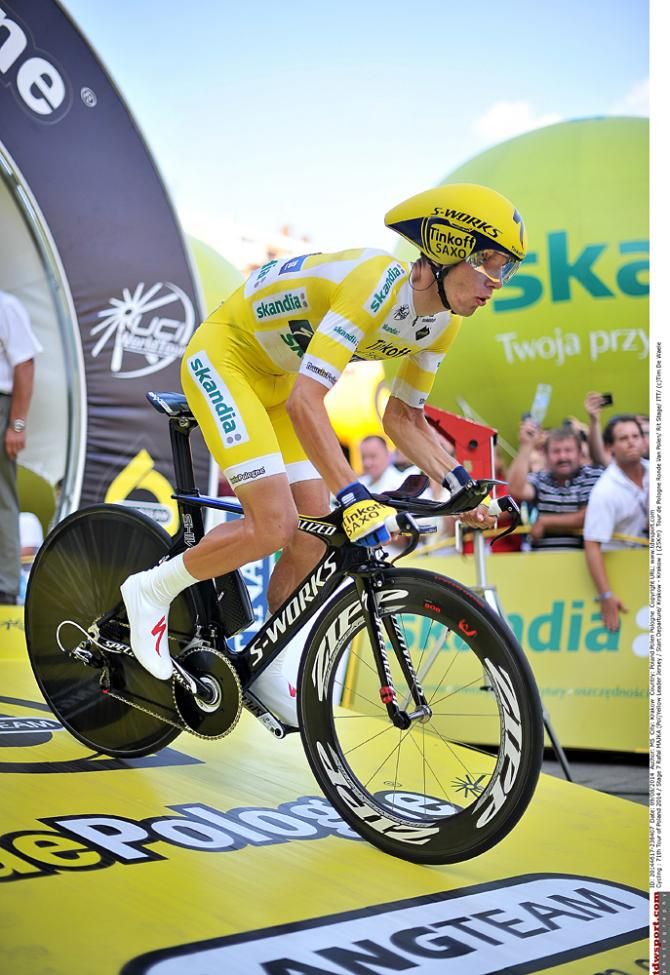 Rafal Majka (Tinkoff - Saxo) sets off on the final time trial