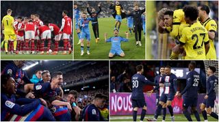 Europe's top five leagues Barcelona PSG Borussia Dortmund Arsenal Napoli