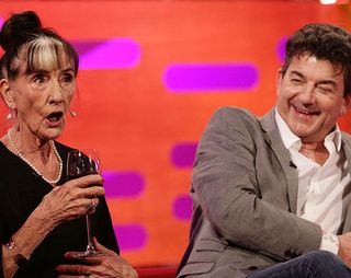 Guests June Brown and John Altman during filming of a special episode of the Graham Norton Show to celebrate 30 years of EastEnders, at the London Studios, south London, which will be aired on Monday 16th February.