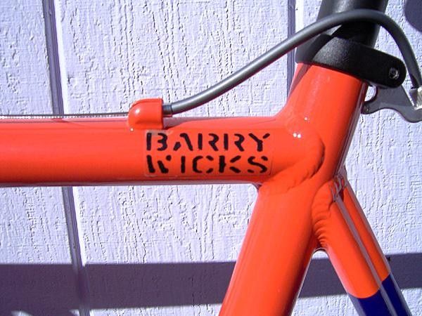 Barry Wicks name printed on the top tube