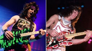 [L-R] Satchel of Steel Panther and Eddie Van Halen