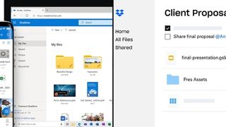Dropbox's user interface demonstrated
