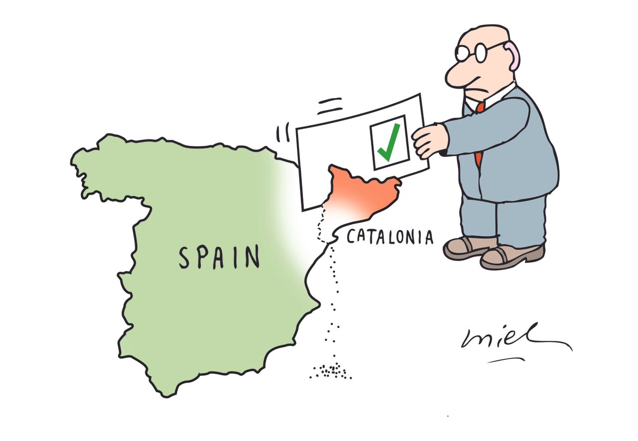 Political cartoon World Catalonia independence vote Spain