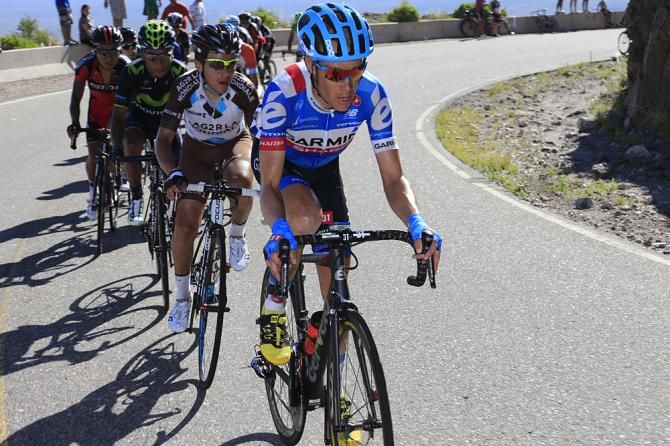 Tom Danielson (Garmin-Sharp) controls the gap