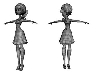 The limbs and torso were modelled seperately and then attached together at a later date