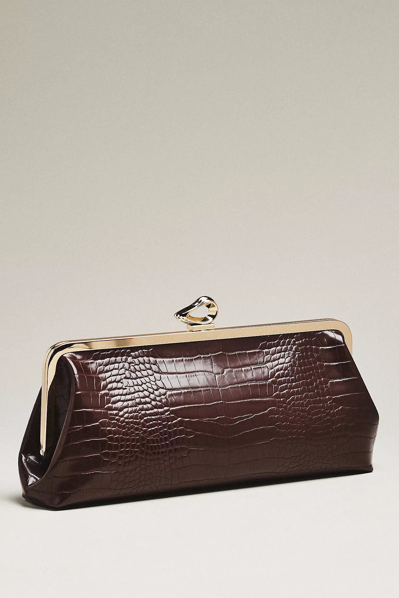 Claire Vegan-Leather Turnlock Clutch