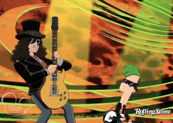 Slash immortalised in 'Phineas And Ferb' animation | MusicRadar