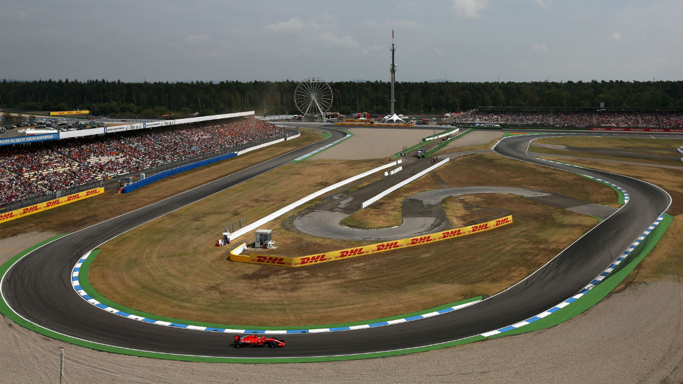 Ferrari’s Sebastian Vettel drives during qualifying at the 2018 F1 German Grand Prix 