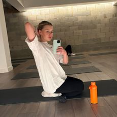 Low intensity workouts: Chloe doing yoga