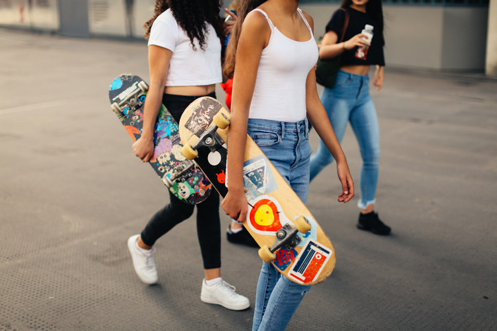 Route One people with skateboards