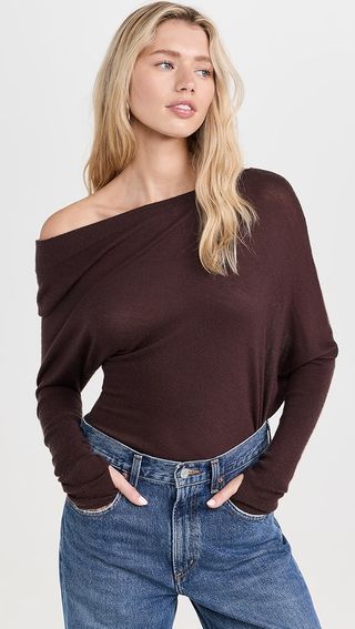 Enza Costa Tissue Cashmere Slouch Sweater