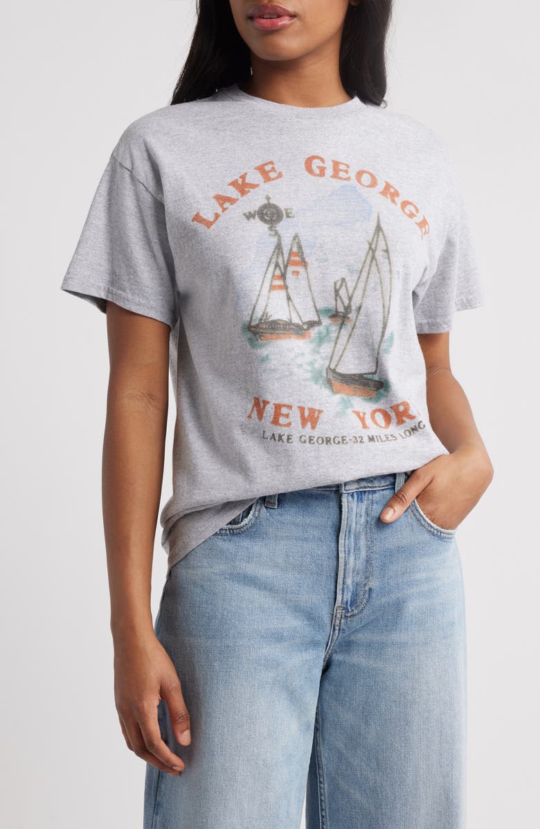 Lake George Sailing Cotton Graphic T-Shirt