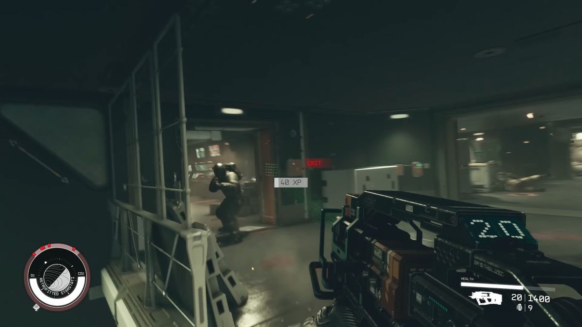 In-game screenshot of a Starfield shotgun