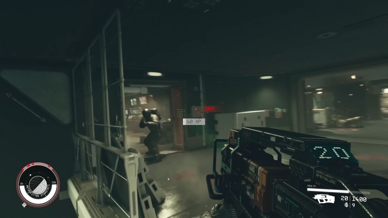 In-game screenshot of a Starfield shotgun
