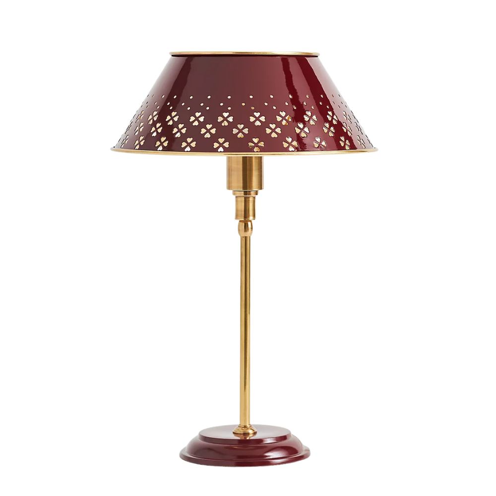 Amilia Enameled Brass Perforated Table Lamp