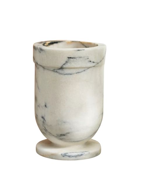 Smoky White Marble Utensil Holder
