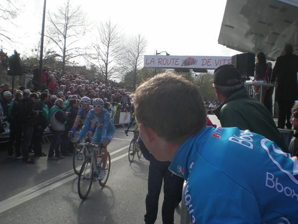 Cyril Gautier waited for his teammates to give them the good news of his win.