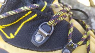 locking d-ring on a hiking boot