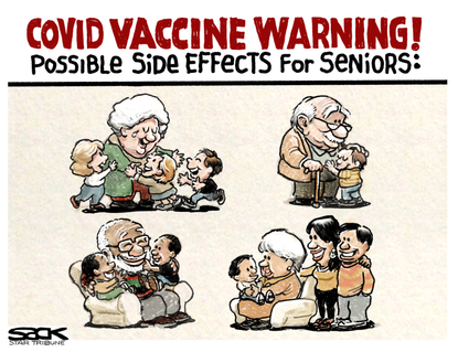 Editorial Cartoon U.S. covid vaccine side effects
