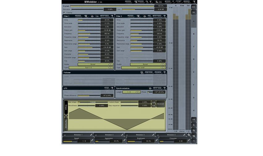 You can use both the integrated LFO and level follower at the same time