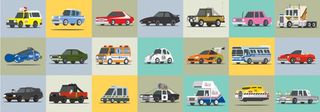 famous cars illustration