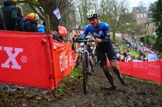 NAMUR BELGIUM DECEMBER 15 Cat Ferguson of The United Kingdom and Movistar Team competes during the 15th UCI CycloCross World Cup Namur 2024 Womens Elite on December 15 2024 in Namur Belgium Photo by Luc ClaessenGetty Images