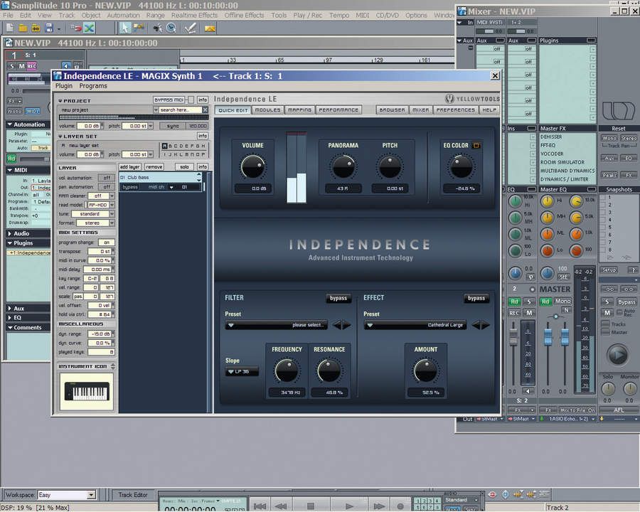 The Independence LE rompler sounds great but is rather unstable.