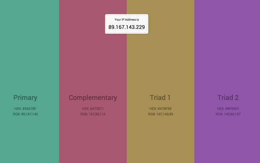 Pretty IP generates a colour palette based on your IP address