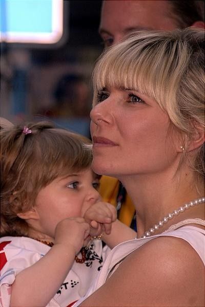 Cancellara's wife came to see the winner.
