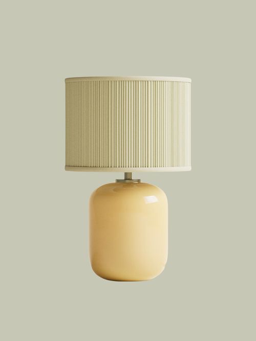 Milk Glass Pleated Shade Table Lamp