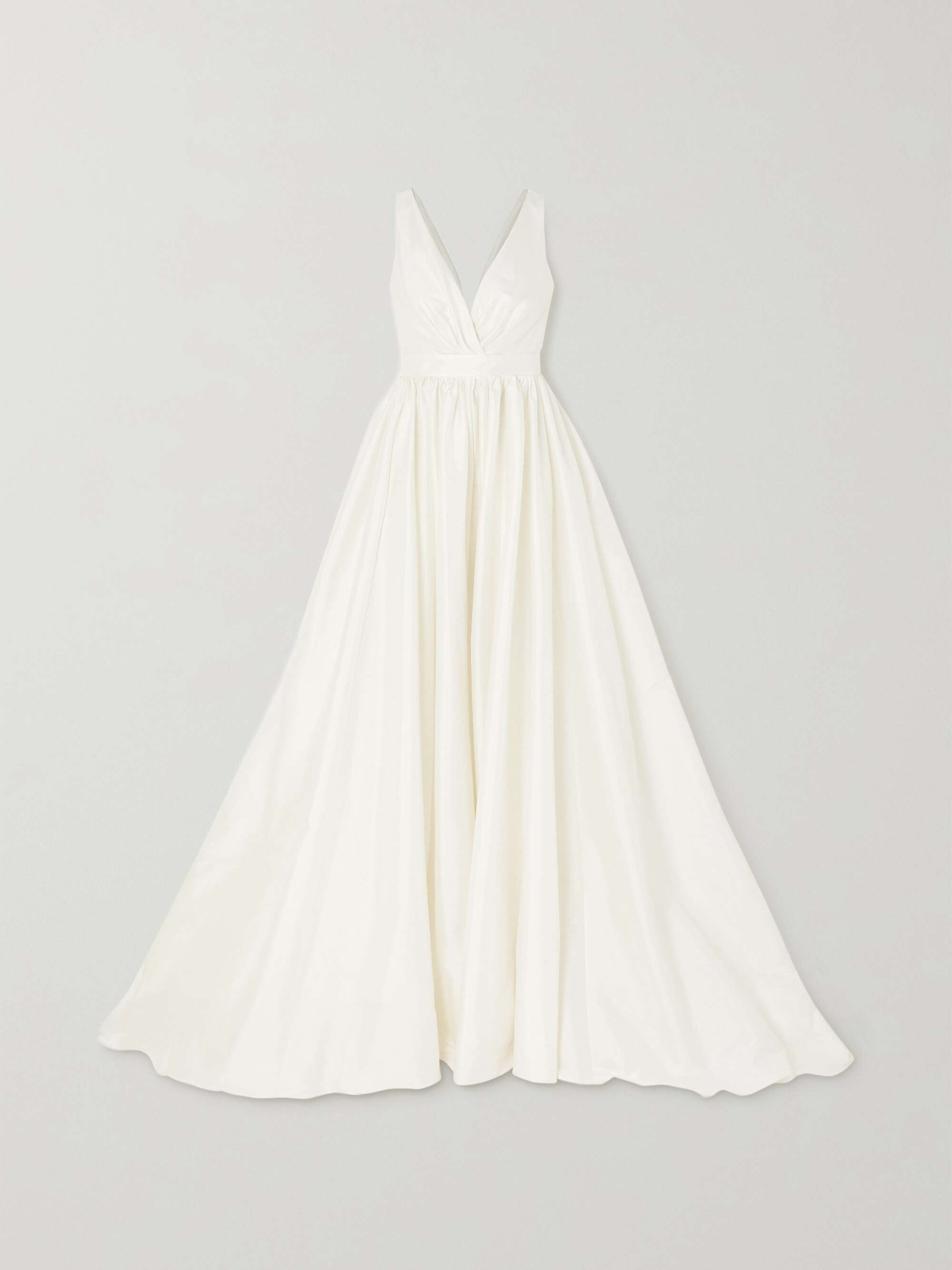 Pleated Taffeta Gown