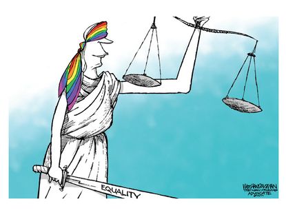 Political cartoon gay marriage equality
