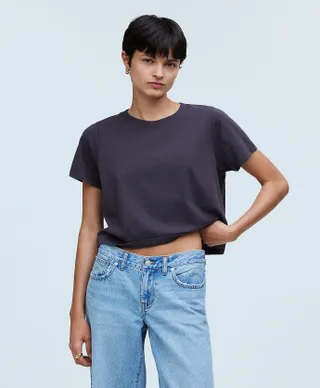 Madewell + Softfade Cotton Boxy-Crop Tee