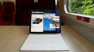 iPad Pro on train
