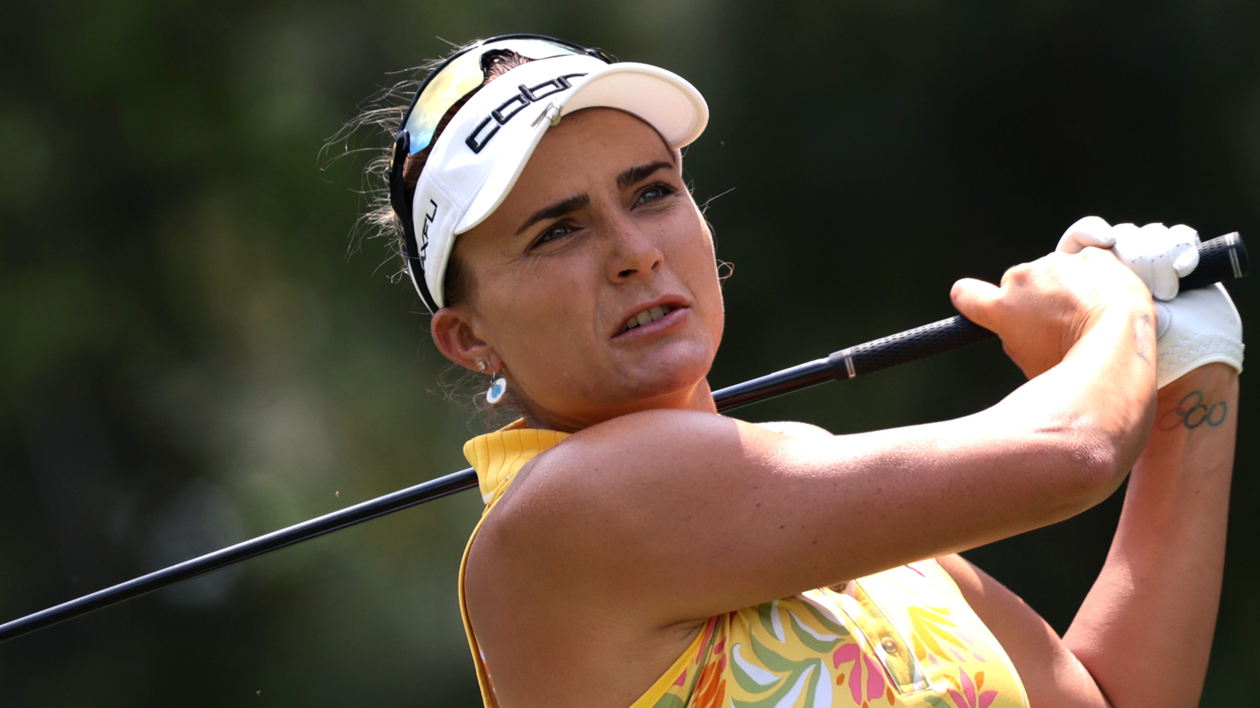 Lexi Thompson takes a shot during the Chevron Championship