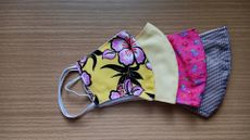 Fabric masks on a table