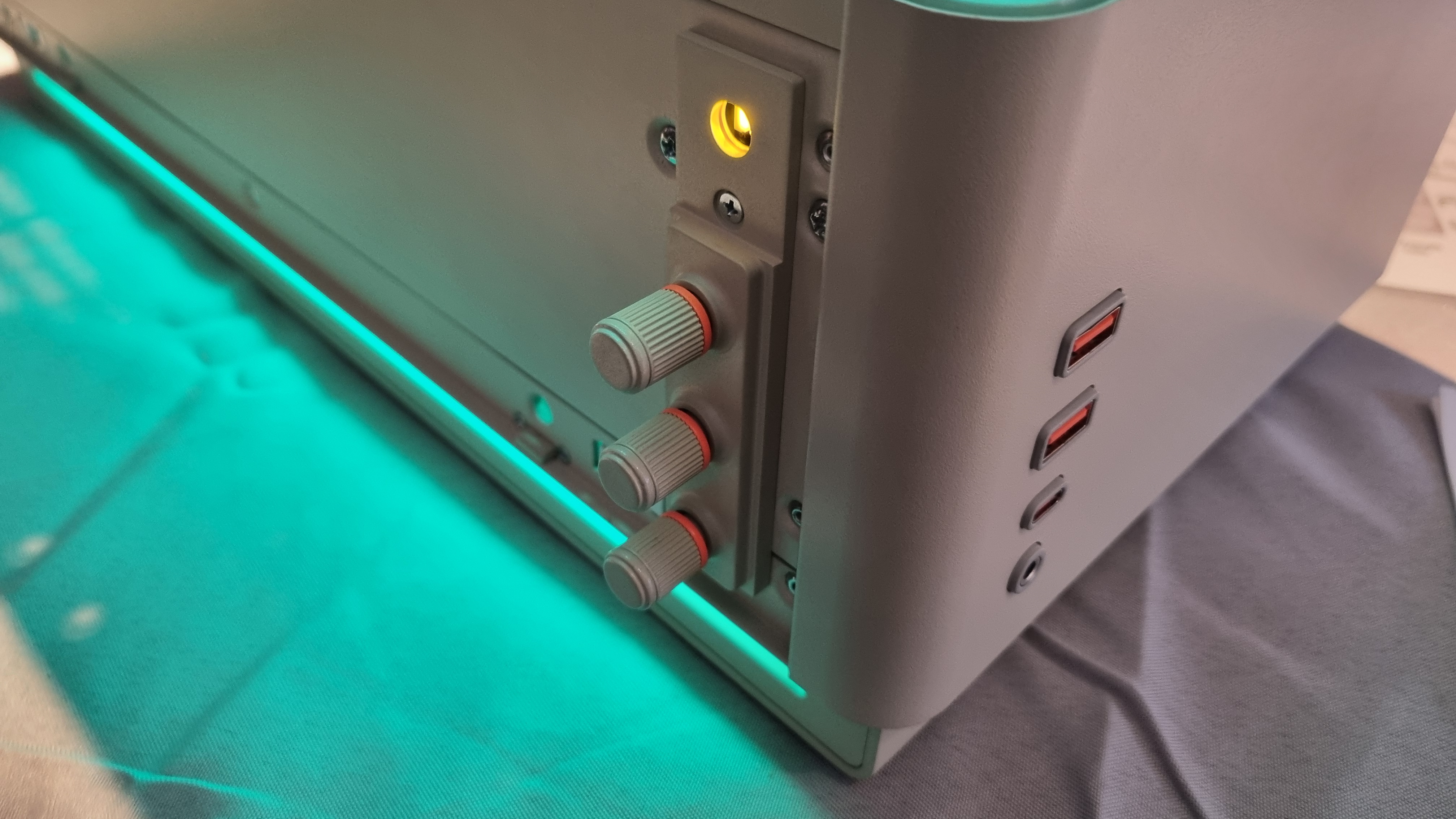 Various angles of a CyberPower PC MA-01 case at Compute 2026