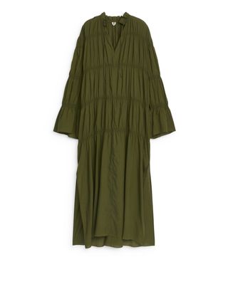 Smock Maxi Dress - Dark Green - Arket Gb