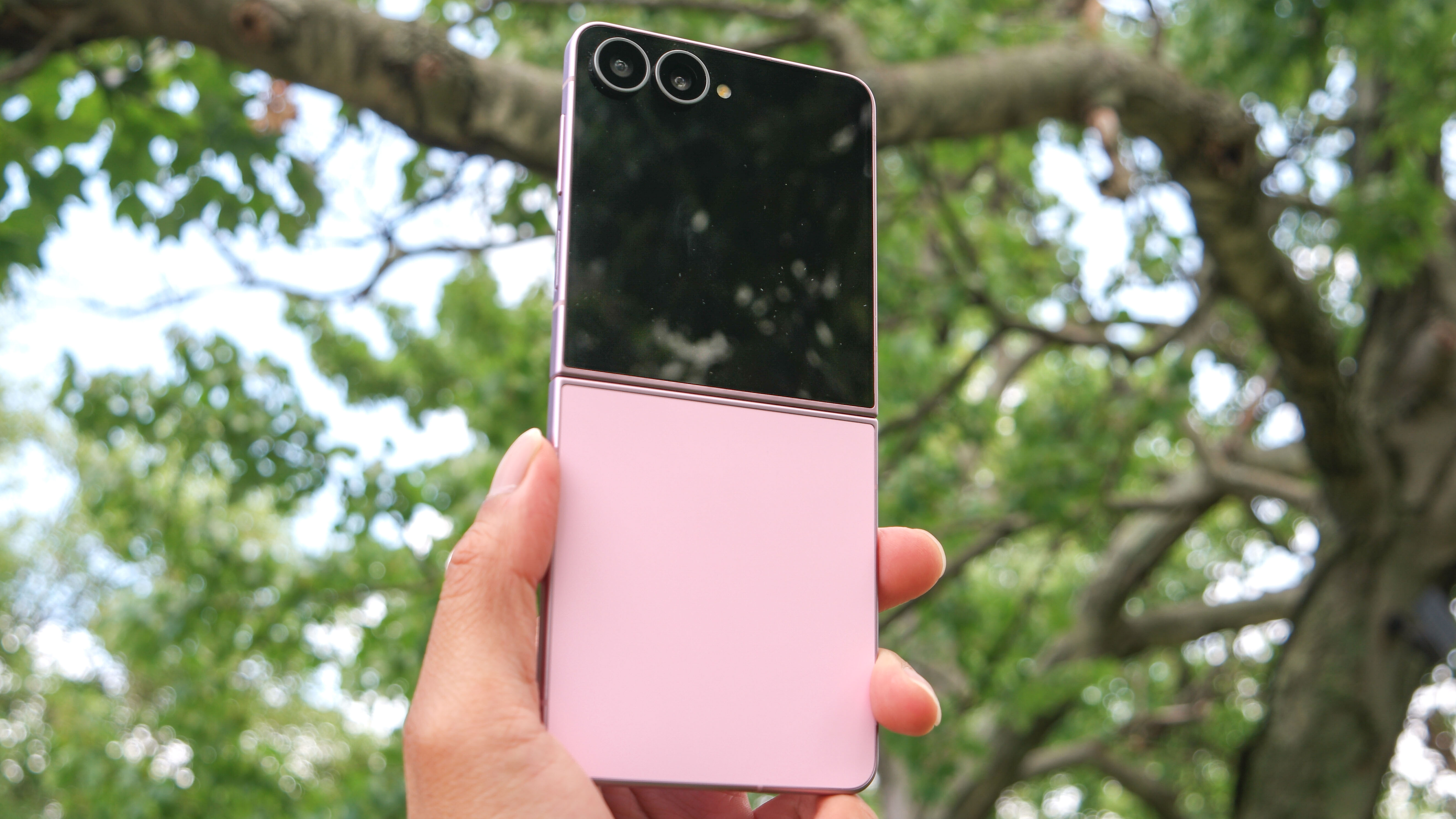 Samsung Galaxy Z Flip 8 held in the hand.