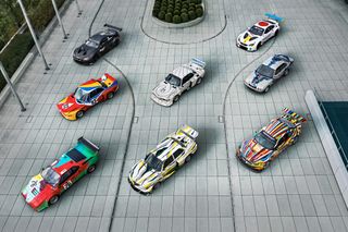 Seven of the twenty BMW Art Cars created over the last 50 years