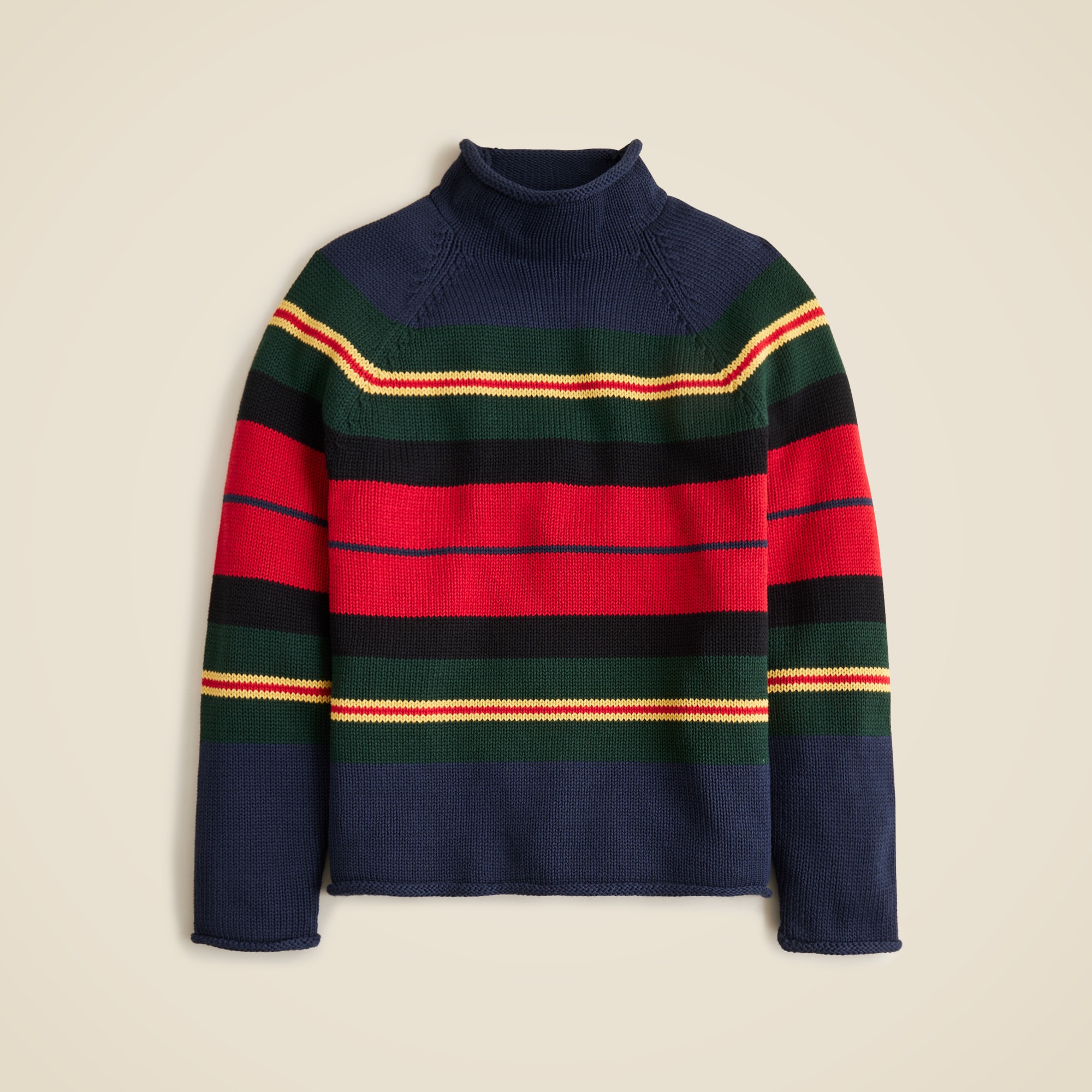 1988 Rollneck&amp;trade; Sweater in Cotton Rugby Stripe