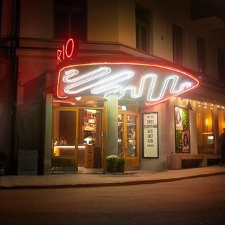 neon lights outside cinema