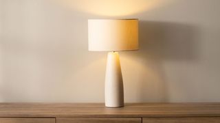 table lamp on console table