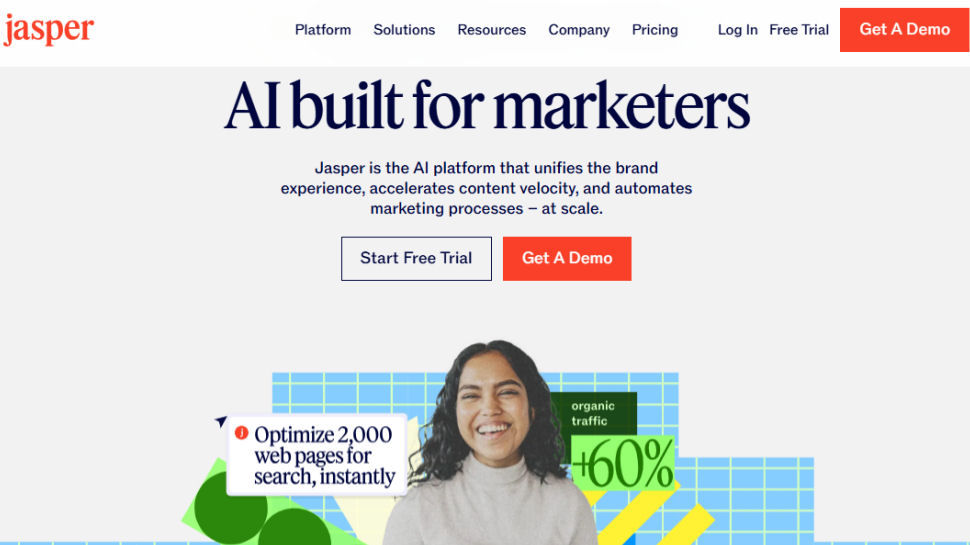 Jasper website screenshot (June 2025)