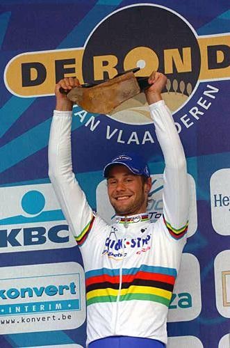 Tom Boonen (Quick.Step) with the RVV trophy