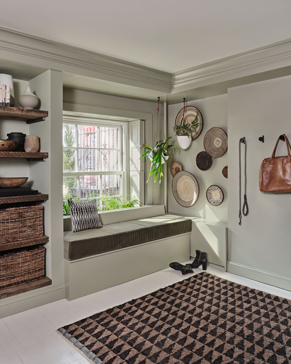 Small hallway with build in window seat