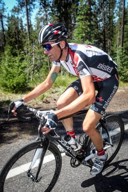 Phil Gaimon (Bissell) again tried to get away once the road got steep.