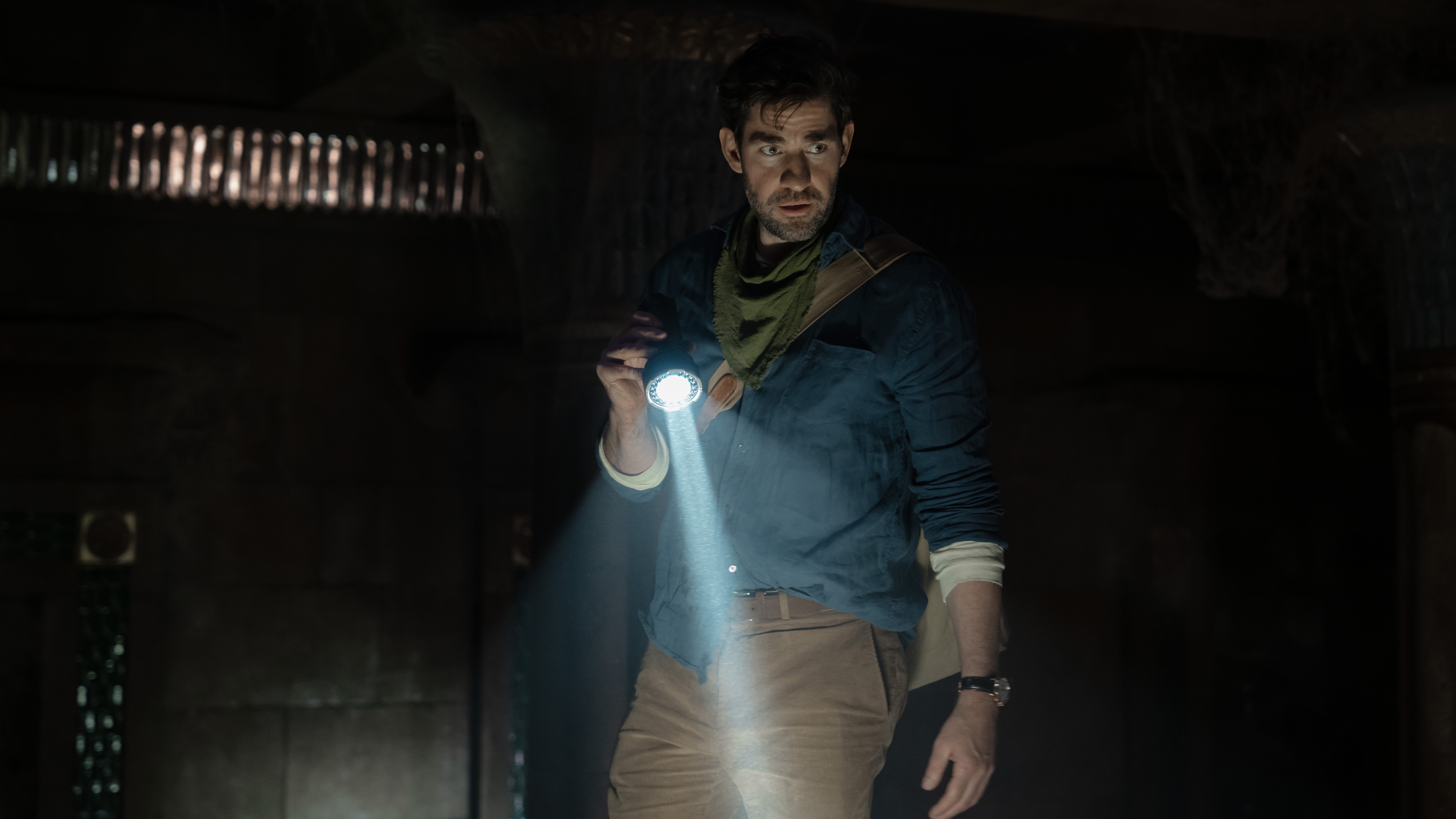 John Krasinski as adventurer Luke Purdue.